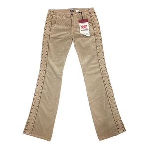 Vintage Parasuco Velvet Studded Pants Jeans Flared Leg Size 29, 30